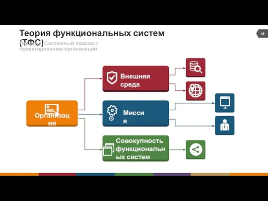 Теория функциональных систем (ТФС) Внешняя среда Миссия Совокупность функциональных систем Лекция