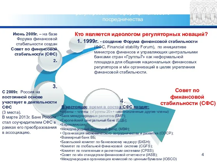 Новые подходы к организации надзора и регулирования в сфере финансового посредничества