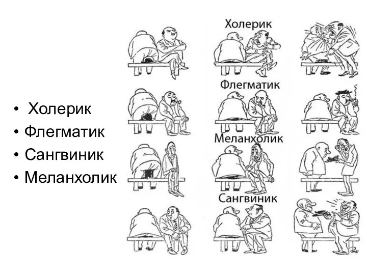 Холерик Флегматик Сангвиник Меланхолик