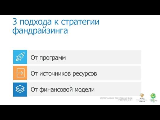 СТРАТЕГИЧЕСКОЕ ПЛАНИРОВАНИЕ В НКО 17 ДЕКАБРЯ 2018 Г.