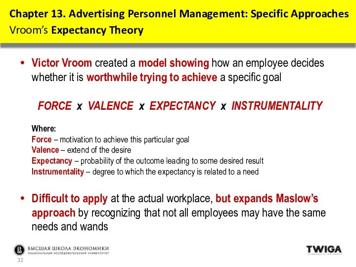 Victor Vroom created a model showing how an employee decides whether