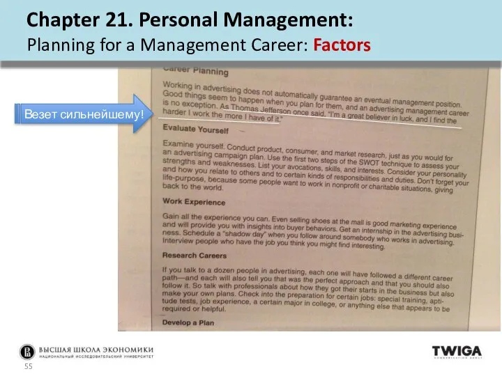 Chapter 21. Personal Management: Planning for a Management Career: Factors Везет сильнейшему!