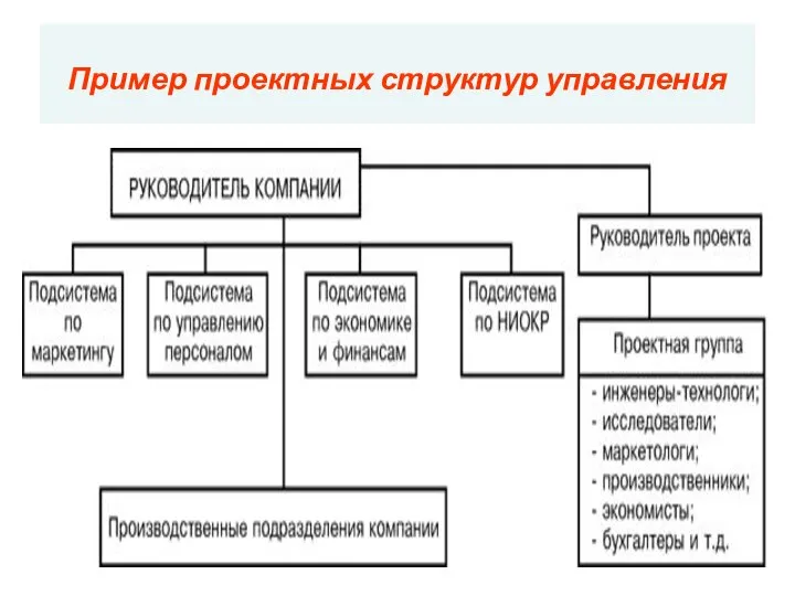 Пример проектных структур управления