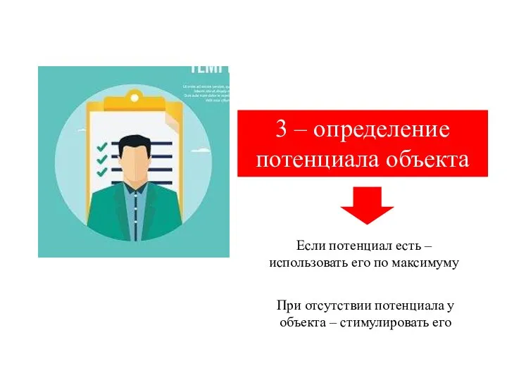 3 – определение потенциала объекта Если потенциал есть – использовать его