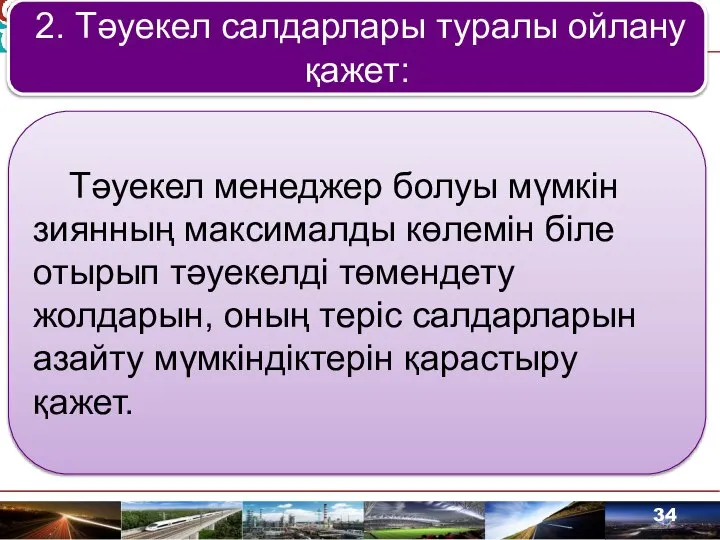 2. Тәуекел салдарлары туралы ойлану қажет: Тәуекел менеджер болуы мүмкін зиянның