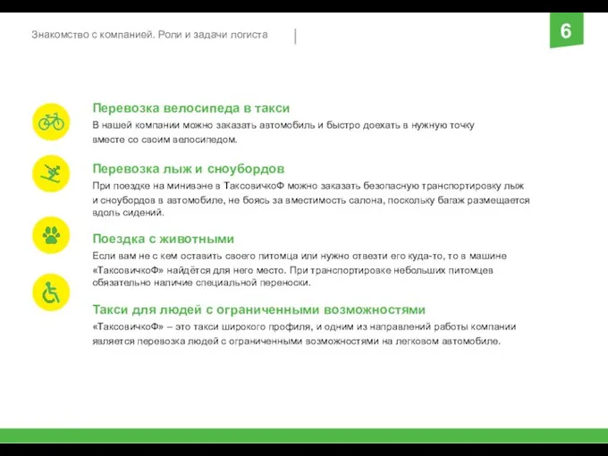 Знакомство с компанией. Роли и задачи логиста 6 Перевозка велосипеда в