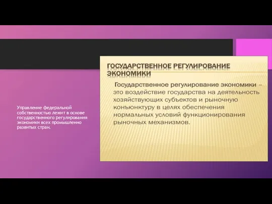 Управление федеральной собственностью лежит в основе государственного регулирования экономики всех промышленно развитых стран.