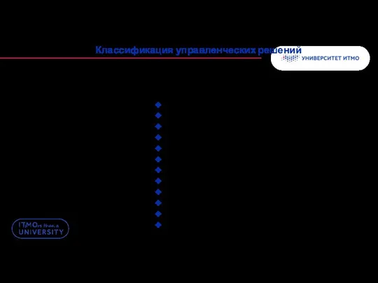 Классификация управленческих решений