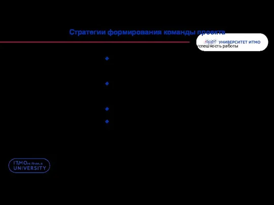 Стратегии формирования команды проекта