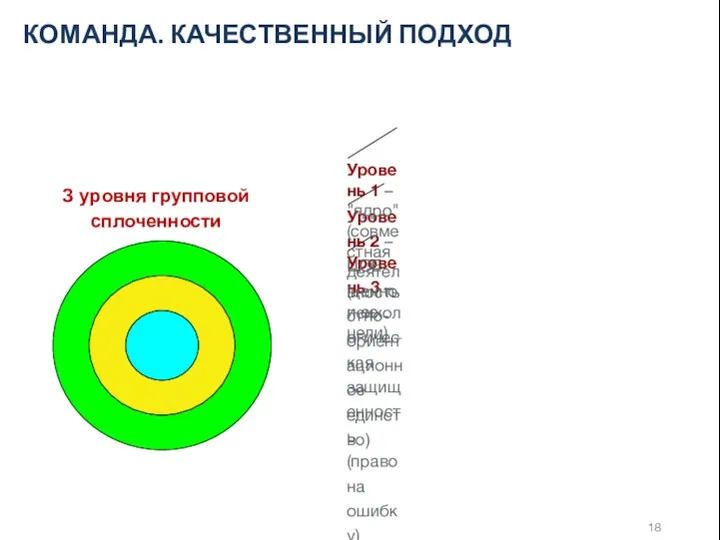 З уровня групповой сплоченности КОМАНДА. КАЧЕСТВЕННЫЙ ПОДХОД