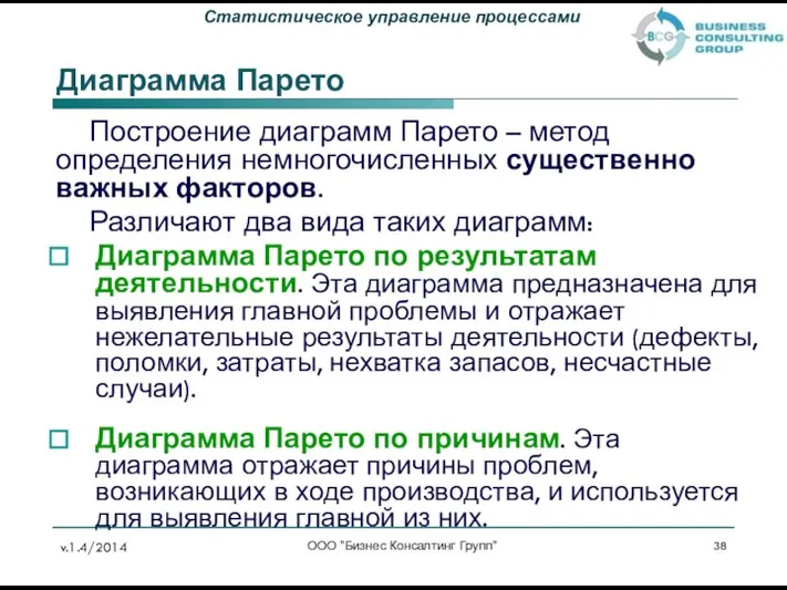 Диаграмма Парето Построение диаграмм Парето – метод определения немногочисленных существенно важных