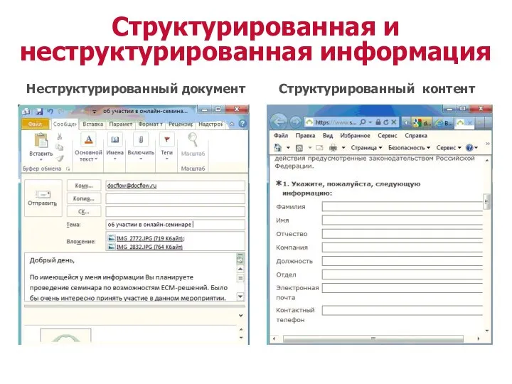 Структурированная и неструктурированная информация