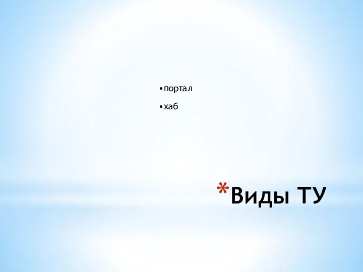 Виды ТУ портал хаб