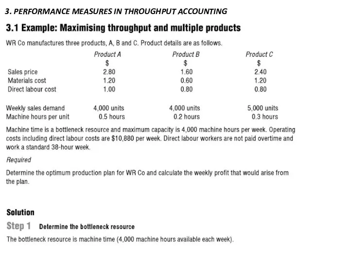 3. PERFORMANCE MEASURES IN THROUGHPUT ACCOUNTING