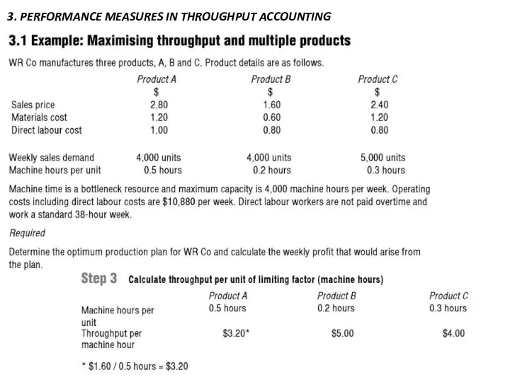 3. PERFORMANCE MEASURES IN THROUGHPUT ACCOUNTING