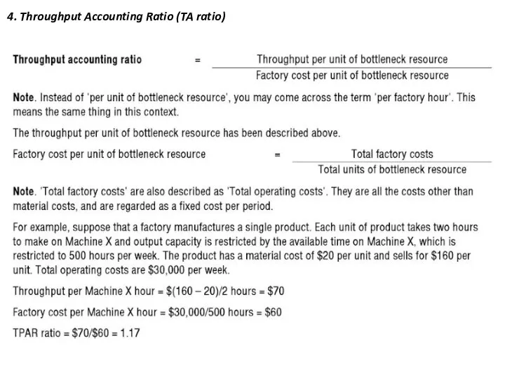 4. Throughput Accounting Ratio (TA ratio)