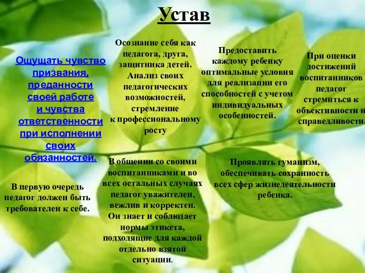 Осознание себя как педагога, друга, защитника детей. Анализ своих педагогических возможностей,