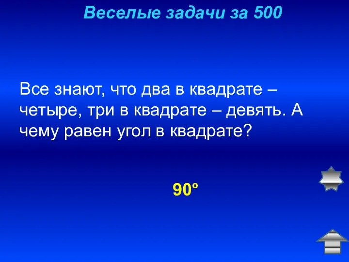 Веселые задачи за 500 Все знают, что два в квадрате –