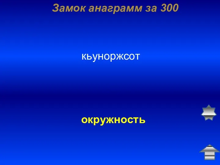 Замок анаграмм за 300 кьуноржсот окружность