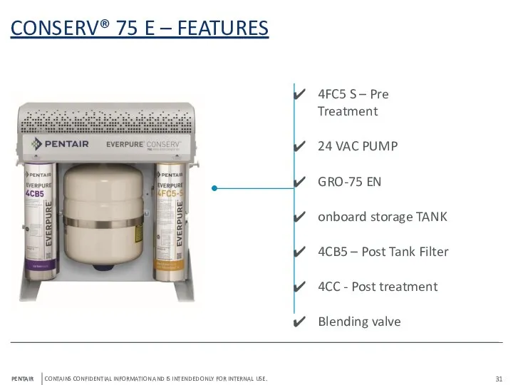 CONSERV® 75 E – FEATURES 4FC5 S – Pre Treatment 24