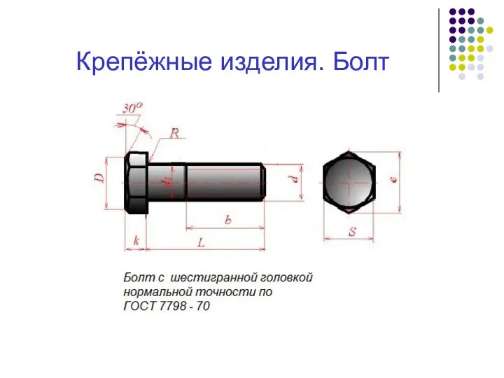 Крепёжные изделия. Болт