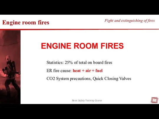 Basic Safety Training Course Fight and extinguishing of fires Engine room