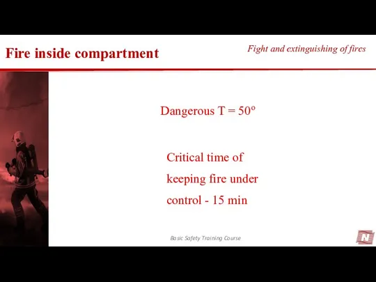 Basic Safety Training Course Fight and extinguishing of fires Fire inside