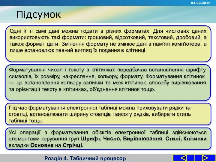 Розділ 4. Табличний процесор Одні й ті самі дані можна подати