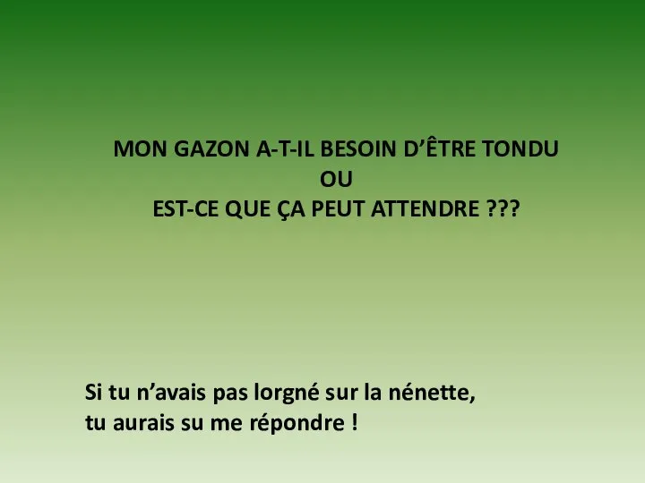 MON GAZON A-T-IL BESOIN D’ÊTRE TONDU OU EST-CE QUE ÇA PEUT