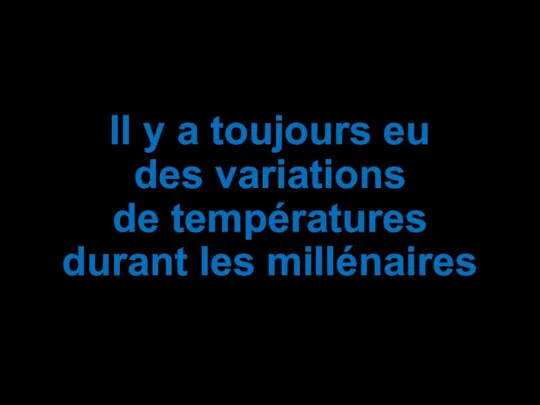 Il y a toujours eu des variations de températures durant les millénaires