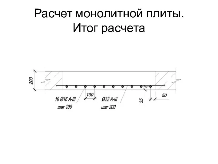 Расчет монолитной плиты. Итог расчета