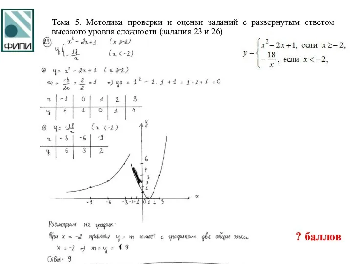 Тема 5. Методика проверки и оценки заданий с развернутым ответом высокого