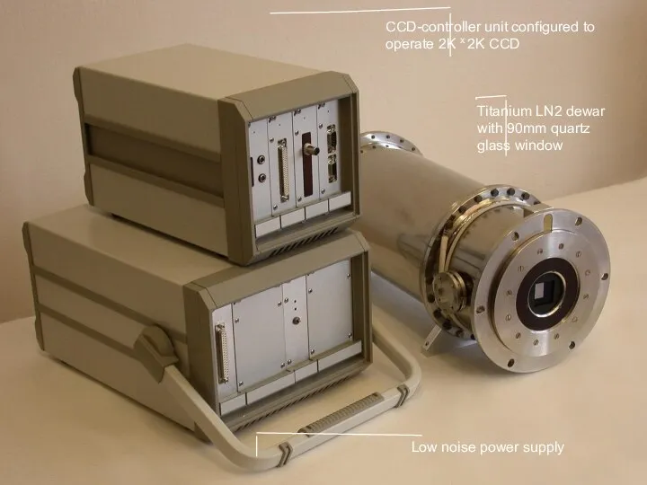 Titanium LN2 dewar with 90mm quartz glass window CCD-controller unit configured