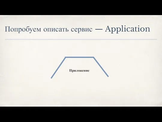 Попробуем описать сервис — Application Приложение