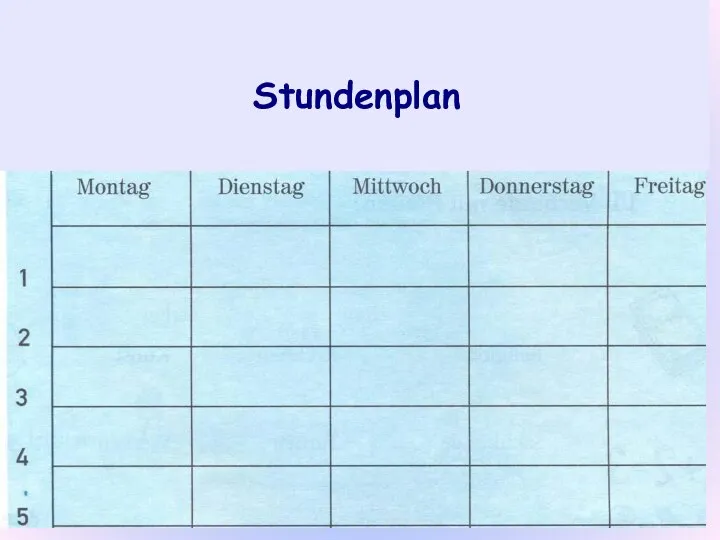 Stundenplan Stundenplan