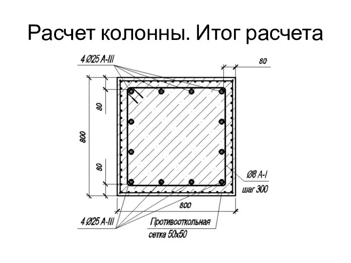 Расчет колонны. Итог расчета