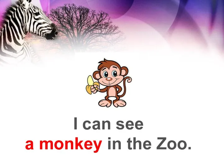 I can see a monkey in the Zoo.