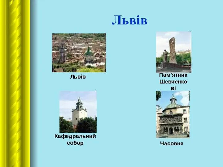 Львів Кафедральний собор Часовня Львів Пам’ятник Шевченкові