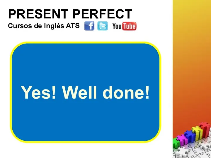 PRESENT PERFECT Cursos de Inglés ATS Yes! Well done!