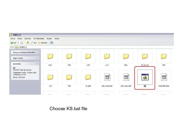 Choose KS.bat file