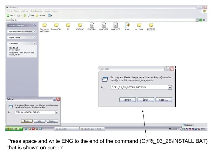 Press space and write ENG to the end of the command