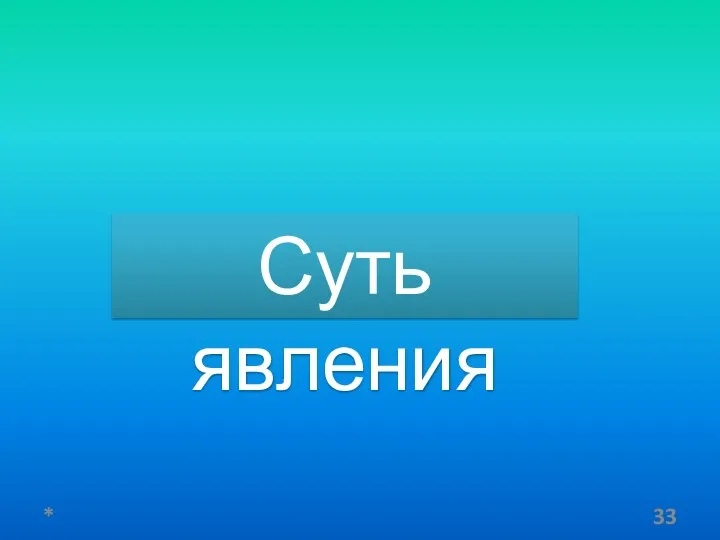 * Суть явления