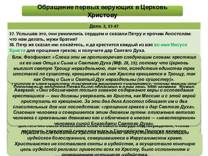 «Это настроение первых христиан привело к обобществлению имущества верующих, конечно, не