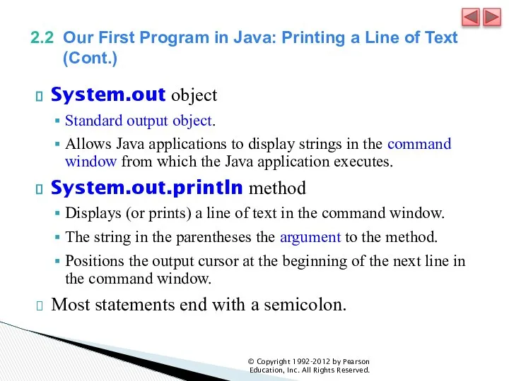 2.2 Our First Program in Java: Printing a Line of Text