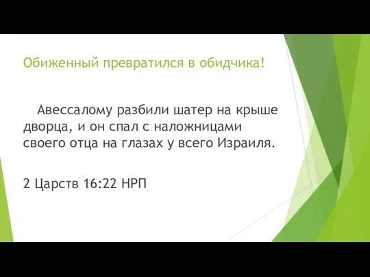 Обиженный превратился в обидчика! Авессалому разбили шатер на крыше дворца, и