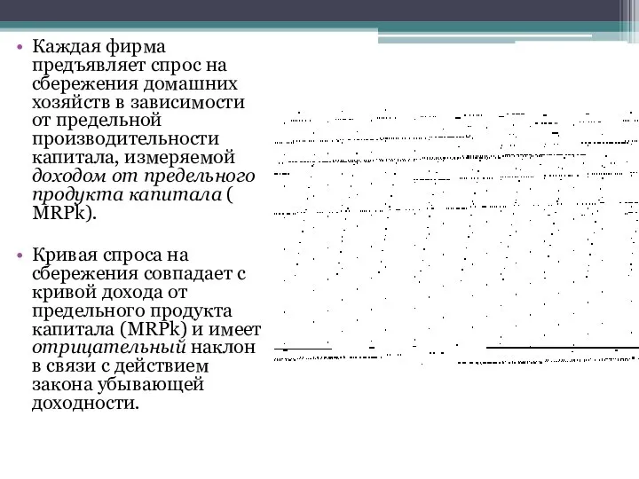 Каждая фирма предъявляет спрос на сбережения домашних хозяйств в зависимости от