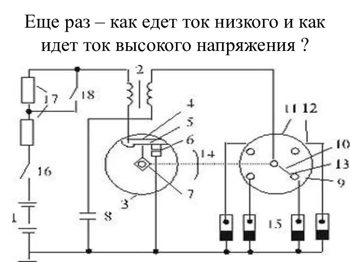 Еще раз – как едет ток низкого и как идет ток высокого напряжения ?