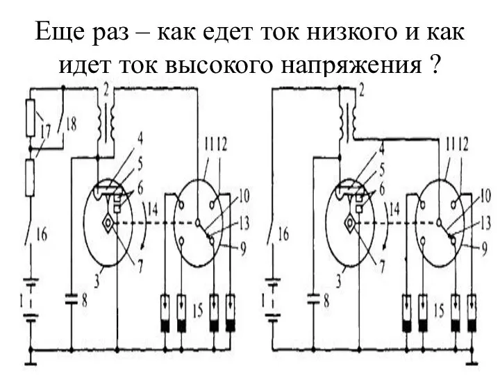 Еще раз – как едет ток низкого и как идет ток высокого напряжения ?