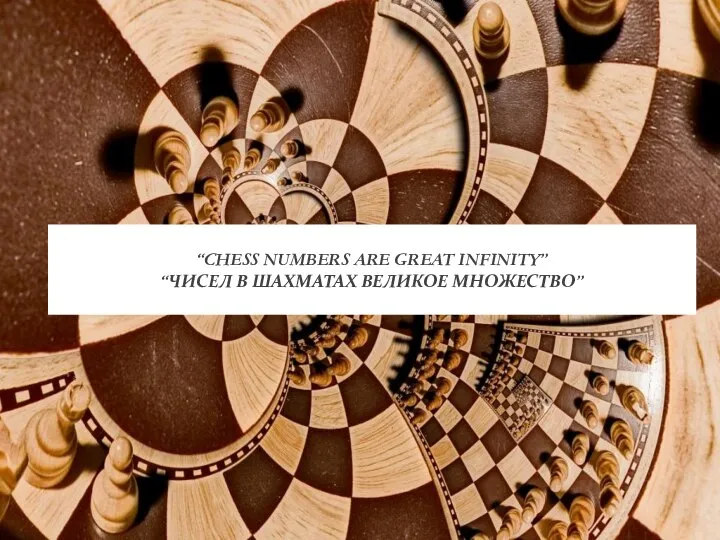 “CHESS NUMBERS ARE GREAT INFINITY” “ЧИСЕЛ В ШАХМАТАХ ВЕЛИКОЕ МНОЖЕСТВО”