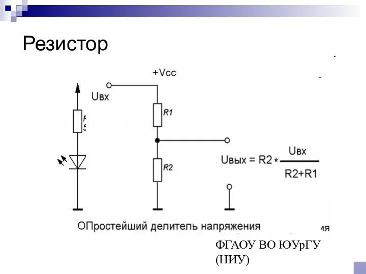 © Канашев Е.А., ФГАОУ ВО ЮУрГУ (НИУ) Резистор